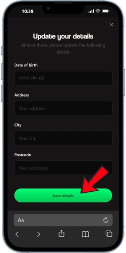 Betninja cashier showing the KYC verification step, where players upload photo ID and proof of address before requesting a withdrawal